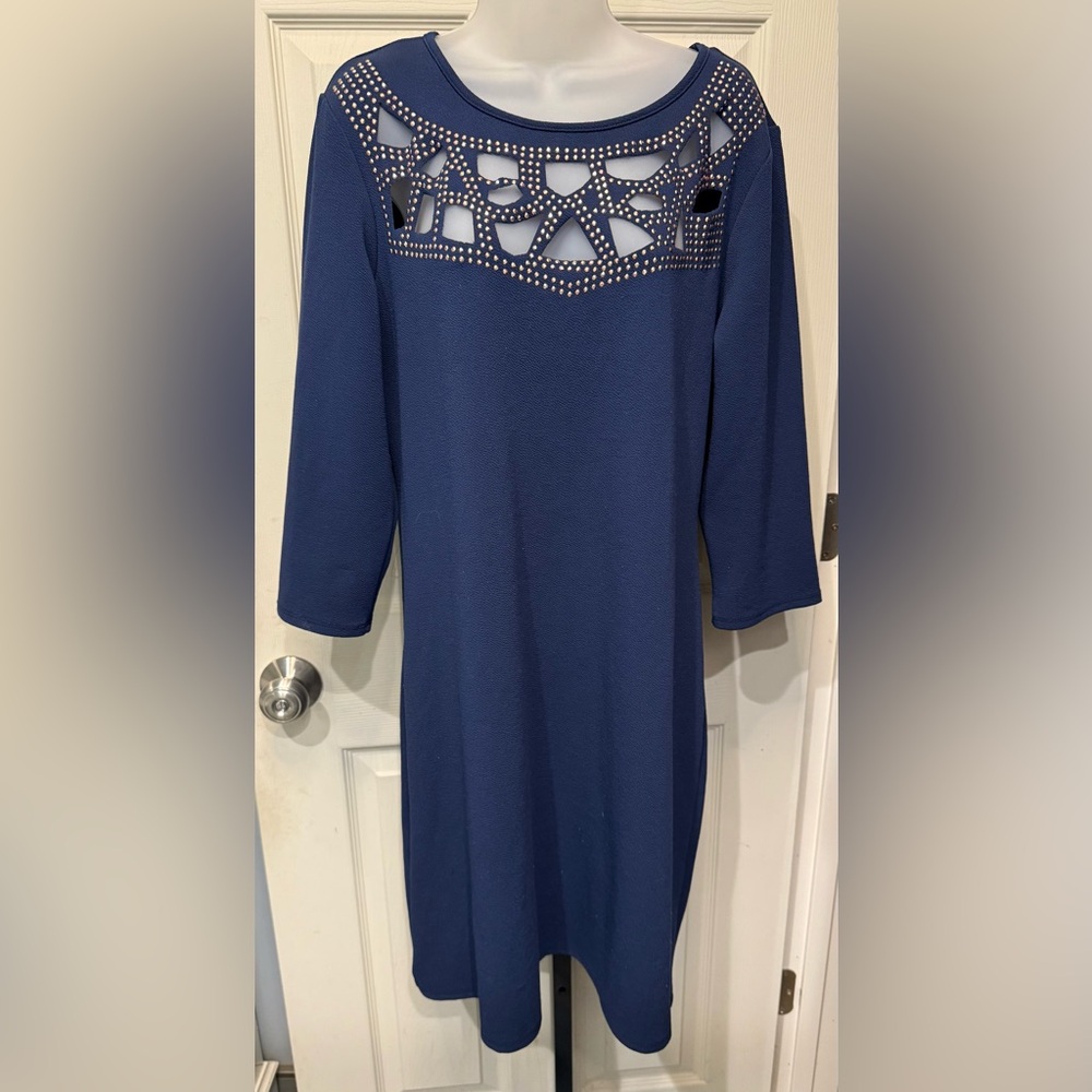 Fresh of LA Blue Cut out Neckline Women's Dress
